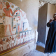 The colorful mural discovered along the west wall in the Kampp 161 tomb. (Image: AP)